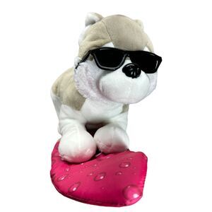 Fun Stuff Surfing Dog Sunglasses Surfboard Plush Soft Toy Animal 2018